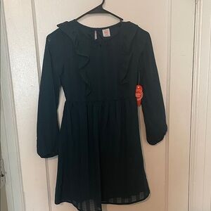 Wonder Nation Dark Green Ruffle Dress